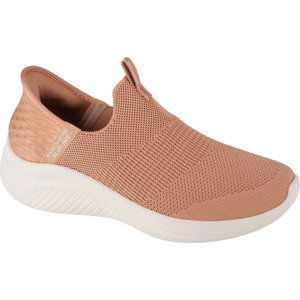 TMAVĚ BÉŽOVÉ SLIP-ON TENISKY SKECHERS ULTRA FLEX 3.0 - COZY STREAK 149708-TAN Velikost: 37