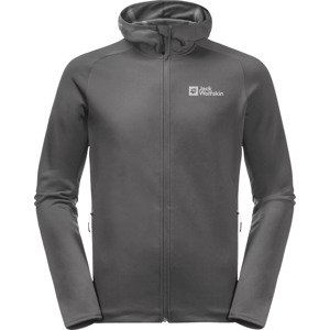 TMAVĚ ŠEDÁ FLEECOVÁ MIKINA JACK WOLFSKIN BAISELBERG HOODED FZ M 1710541-6945 Velikost: L