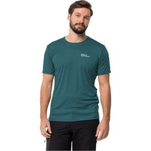 TMAVĚ ZELENÉ PÁNSKÉ FUNKČNÍ TRIČKO JACK WOLFSKIN TECH TEE M 1807072-4299 Velikost: XL