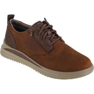 HNĚDÉ KOŽENÉ PÁNSKÉ BOTY SKECHERS PROVEN-MURSETT 204667-CDB Velikost: 45