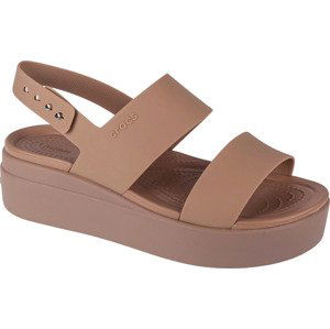 BÉŽOVÉ SANDÁLY NA PLATFORMĚ CROCS BROOKLYN LOW WEDGE 206453-2EL Velikost: 36/37