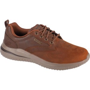 HNĚDÉ KOŽENÉ PÁNSKÉ TENISKY SKECHERS DELSON 3.0 - GLAVINE 210661-CDB Velikost: 46