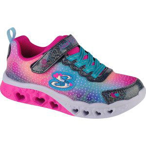 BAREVNÉ DÍVČÍ SVÍTÍCÍ TENISKY SKECHERS FLUTTER HEART LIGHTS 302315L-NVMT Velikost: 29