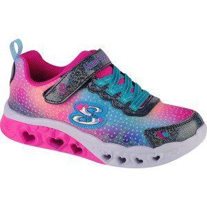 BAREVNÉ DÍVČÍ SVÍTÍCÍ TENISKY SKECHERS FLUTTER HEART LIGHTS 302315L-NVMT Velikost: 33