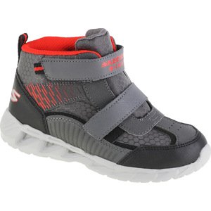 ŠEDÉ KOTNÍKOVÉ SVÍTÍCÍ BOTY SKECHERS MAGNA-LIGHTS-FROSTY FUN 401504N-CCBK Velikost: 23