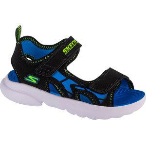 TMAVĚ MODRÉ CHLAPECKÉ SANDÁLY SKECHERS RAZOR-SPLASH - AQUA BUDDIES 406513L-BBLM Velikost: 32