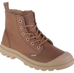 HNĚDÉ KOŽENÉ KOTNÍKOVÉ TENISKY PALLADIUM PAMPA ZIP LTH ESS 76888-254-M Velikost: 43