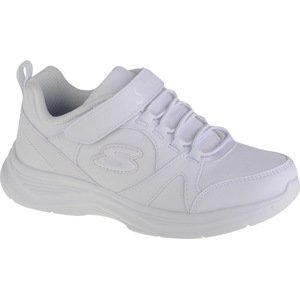 BÍLÉ DĚTSKÉ TENISKY SKECHERS GLIMMER KICKS - SCHOOL STRUTS 81445L-WHT Velikost: 28