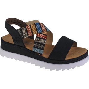 ČERNÉ ETNO DÁMSKÉ SANDÁLY RIEKER SANDALS V44G8-14 Velikost: 36