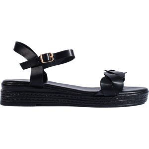Pohodlné černé dámské sandály 55-211B Velikost: 37