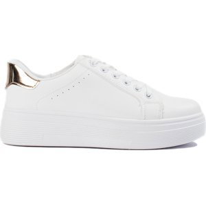 Bílé sportovní boty se zlatým detailem MS4036W/GO Velikost: 37