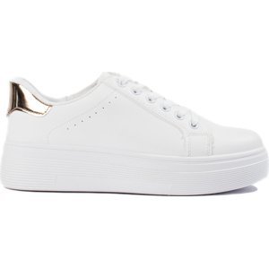 Bílé sportovní boty se zlatým detailem MS4036W/GO Velikost: 39