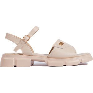 Pohodlné dámské sandály z kůže - béžové GD-FL015BE Velikost: 41