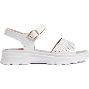 Pohodlné bílé dámské sandály s perforováním GD-FL1235W Velikost: 41