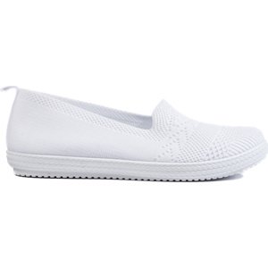 BÍLÉ TEXTILNÍ SLIP-ON JM-763W Velikost: 40