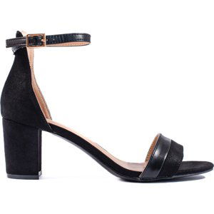 Elegantní černé dámské sandály na sloupku 9844B Velikost: 40