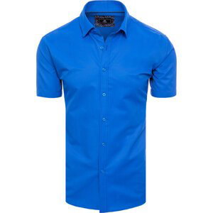 Modrá pánská košile s krátkým rukávem KX0990 Velikost: 2XL