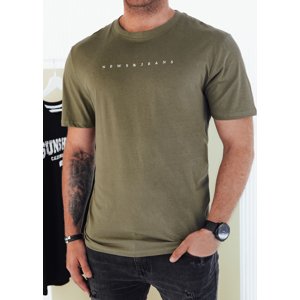 KHAKI PÁNSKÉ TRIČKO S NÁPISEM RX5477 Velikost: XL