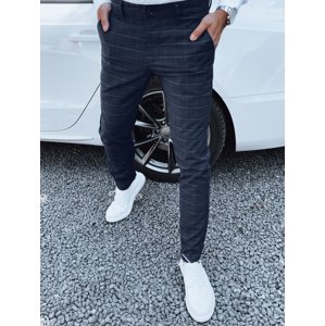 TMAVĚ MODRÉ KOSTKOVANÉ SPOLEČENSKÉ KALHOTY UX4391 Velikost: 34