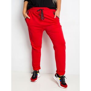 DÁMSKÉ ČERVENÉ TEPLÁKY RV-DR-4765.52-RED Velikost: 4XL