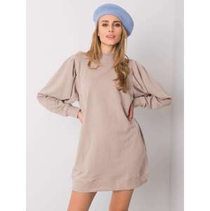 BÉŽOVÉ MIKINOVÉ ŠATY -TW-SK-G-084.63-BEIGE Velikost: 2XL