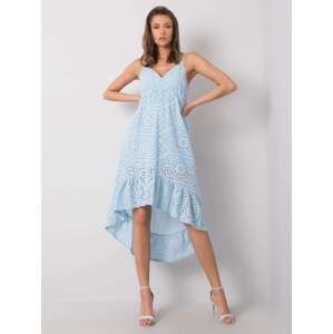 Modré dámské děrované letní šaty na ramínka TW-SK-BI-25480.93-blue Velikost: L