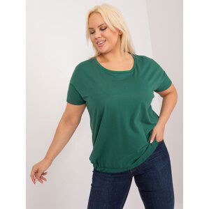 TMAVĚ ZELENÉ DÁMSKÉ BASIC TRIČKO RV-BZ-6634.27-GREEN Velikost: 3XL