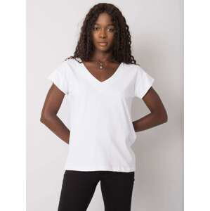 Bílé tričko s výstřihem na zádech RV-BZ-6928.36-white Velikost: L