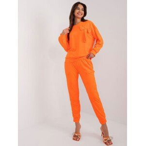 NEONOVĚ ORANŽOVÁ VELUROVÁ SOUPRAVA S MAŠLÍ DHJ-KMPL-8870.59-FLUO ORANGE Velikost: ONE SIZE