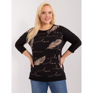 ČERNÁ HALENKA S PEŘÍČKY LOVE RV-BZ-9433.81-BLACK Velikost: ONE SIZE