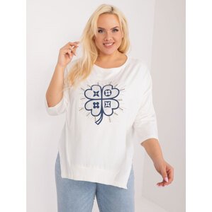 BÍLÉ TRIKO S POTISKEM A 3/4 RUKÁVEM -RV-BZ-9423.22-WHITE Velikost: ONE SIZE