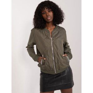 TMAVÁ KHAKI PROŠÍVANÁ BOMBER MIKINA -RV-BL-8223.05-KHAKI Velikost: S/M