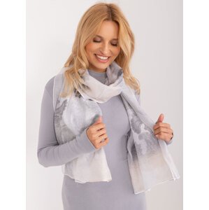 MÁTOVÝ HEDVÁBNÝ ŠÁTEK -AT-CH-S-16044.25-WHITE-GREY Velikost: ONE SIZE