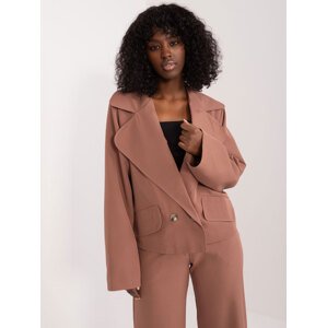 HNĚDÉ KRÁTKÉ SAKO LK-MA-509578.20-BROWN Velikost: S/M