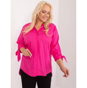 TMAVĚ RŮŽOVÁ BAVLNĚNÁ KOŠILE BP-KS-8635.06-DARK PINK Velikost: 2XL