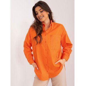 ORANŽOVÁ OVERSIZE PRODLOUŽENÁ KOŠILE BP-KS-1026-1.19-ORANGE Velikost: L