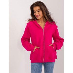 TMAVĚ RŮŽOVÁ OVERSIZE MIKINA S KAPUCÍ BA-BL-3027.28-DARK PINK Velikost: S