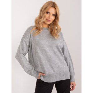 ŠEDÝ KLASICKÝ SVETR -BA-SW-1494.37-GREY Velikost: ONE SIZE