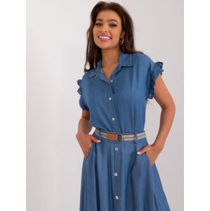 MODRÁ KOŠILE S VOLÁNKY DHJ-KS-5562.98-BLUE Velikost: ONE SIZE