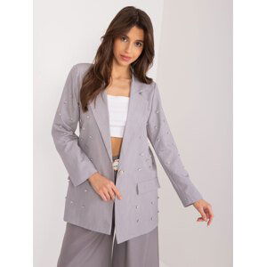 ŠEDÉ DELŠÍ SAKO S OZDOBNÝMI KAMÍNKY DHJ-MA-18251.47-GREY Velikost: ONE SIZE