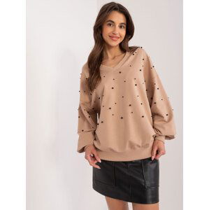 CAMEL OVERSIZE MIKINA S VÝSTŘIHEM A APLIKACÍ BL-9369.73-CAMEL Velikost: ONE SIZE