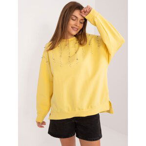 ŽLUTÁ MIKINA S APLIKACÍ KAMÍNKŮ --FA-BZ-9292.39X-YELLOW Velikost: ONE SIZE