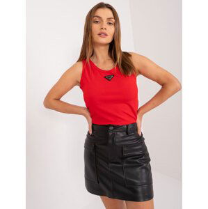 ČERVENÝ BASIC ŽEBROVANÝ TOP -DHJ-TP-8962.20-RED Velikost: ONE SIZE