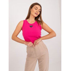 TMAVĚ RŮŽOVÝ ŽEBROVANÝ BASIC TOP DHJ-TP-8962.20-FUCHSIA Velikost: ONE SIZE