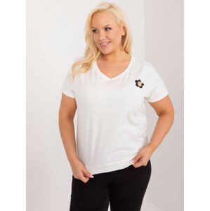 Bílé tričko s drobným potiskem -RV-BZ-9609.88-white Velikost: ONE SIZE