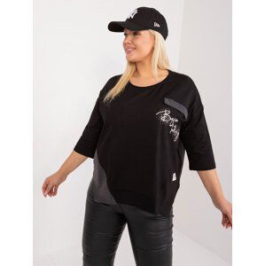 ČERNÉ TRIČKO S KAMÍNKY -RV-BZ-9409.42-BLACK Velikost: ONE SIZE