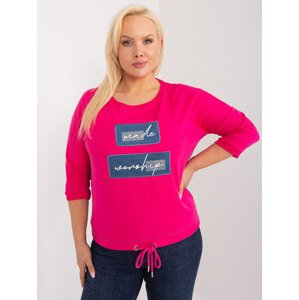 TMAVĚ RŮŽOVÁ HALENKA S VÁZÁNÍM V PASE RV-BZ-9402.04-FUCHSIA Velikost: ONE SIZE