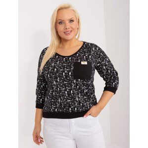 ČERNÁ VZOROVANÁ HALENKA S KAPSIČKOU RV-BZ-9482.32-BLACK Velikost: ONE SIZE