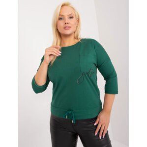 TMAVĚ ZELENÁ HALENKA S VÁZÁNÍM V PASE RV-BZ-9361.73-DARK GREEN Velikost: ONE SIZE