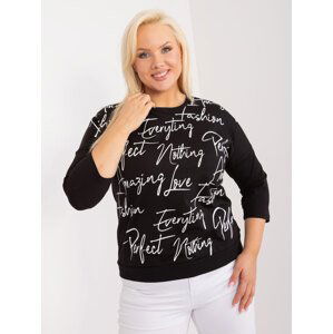 ČERNÁ HALENKA S BÍLÝMI NÁPISY -RV-BZ-9460.39X-BLACK Velikost: ONE SIZE